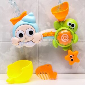 Набор игрушек для игры в ванне "Черепашка - мельница", на присоске