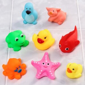 Набор игрушек для игры в ванне "Друзья 3", 8 шт, цвет МИКС