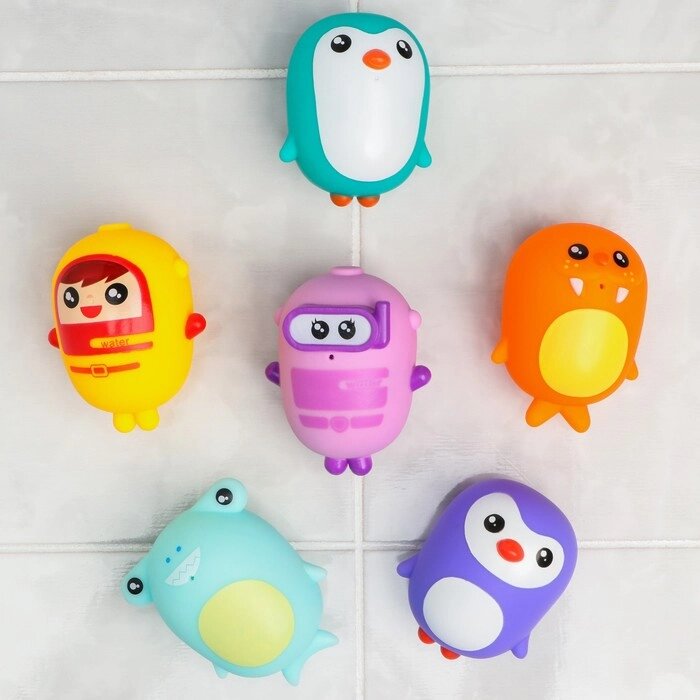 Набор игрушек для игры в ванне "Малыши животные", 6шт от компании Интернет-гипермаркет «MOLL» - фото 1