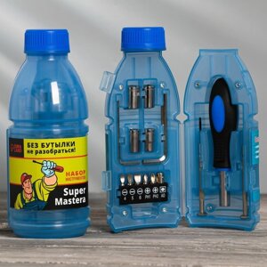 Набор инструментов в бутылке "Супер Мастер", универсальный, 15 предметов