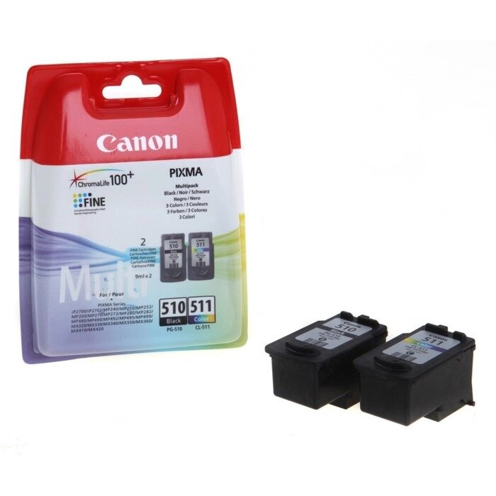 Набор картриджей, струйный Canon PG-510/CL-511 2970B010 многоцветный/черный от компании Интернет-гипермаркет «MOLL» - фото 1