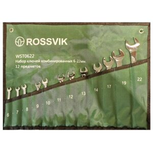 Набор ключей комбинированных ROSSVIK ЕК000013061, 6-22 мм, 12 штук