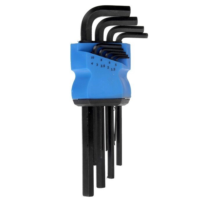 Набор ключей шестигранных TUNDRA black, удлиненных, CrV, 1.5 - 10 мм, 9 шт. от компании Интернет-гипермаркет «MOLL» - фото 1