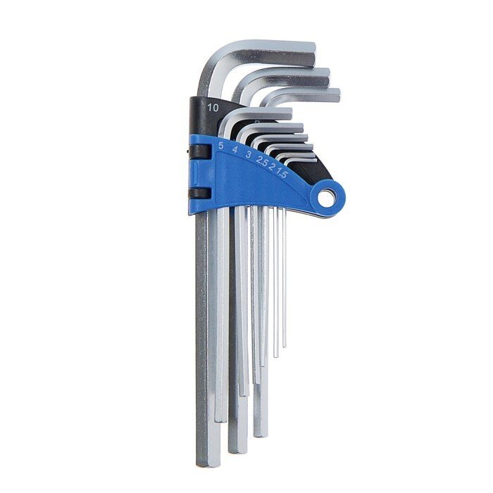 Набор ключей шестигранных TUNDRA, удлиненных, CrV, 1.5 - 10 мм, 9 шт. от компании Интернет-гипермаркет «MOLL» - фото 1