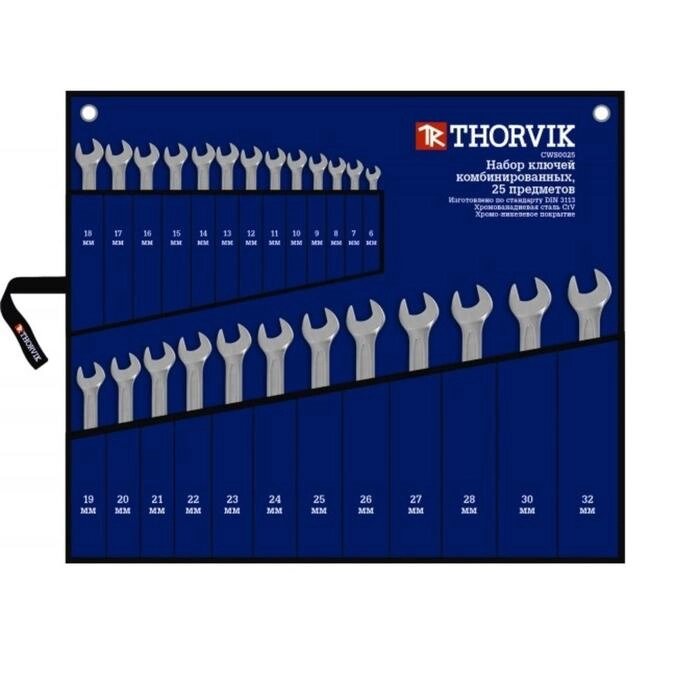 Набор ключей Thorvik 52049, комбинированных, в сумке, 6-32 мм, 25 предметов от компании Интернет-гипермаркет «MOLL» - фото 1