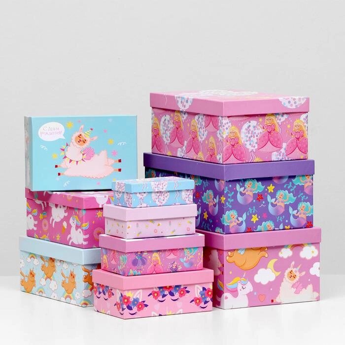 Набор коробок 10 в 1 "Маленькой принцессе", 30,5 х 20 х 13 - 12 х 6,5 х 4 см от компании Интернет-гипермаркет «MOLL» - фото 1