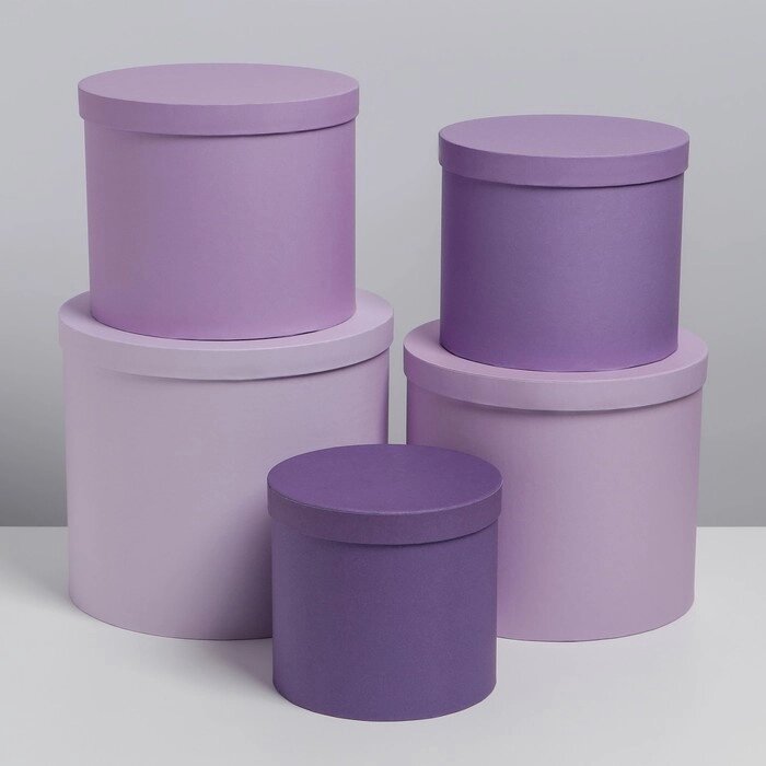Набор  коробок  5 в 1 "Фиолетовый", 13  13,5‒19.5  23 см от компании Интернет-гипермаркет «MOLL» - фото 1