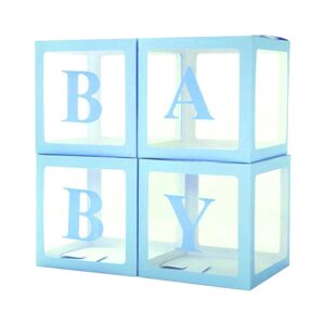 Набор коробок для воздушных шаров Baby, голубой, 30*30*30 см, в упаковке 4 шт.
