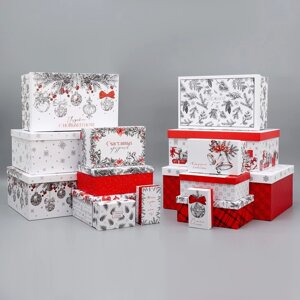 Набор коробок подарочных 15 в 1 "Счастья и любви", 12 х 7 х 4 см - 46,5 х 30 х 17.5 см