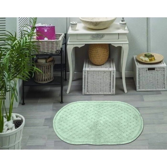 Набор ковриков для ванной, размер 60х100 см, 50х70 см, цвет ментоловый от компании Интернет-гипермаркет «MOLL» - фото 1