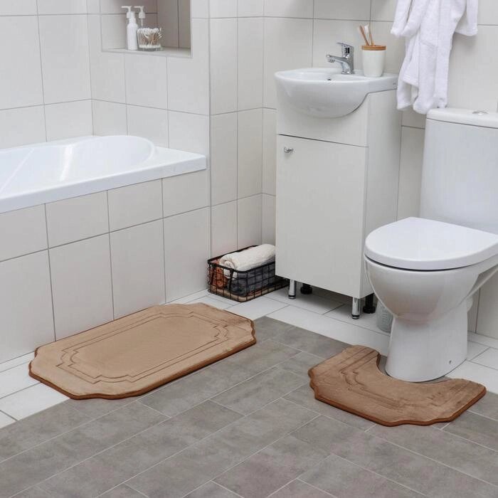 Набор ковриков для ванны и туалета "Гранж", 2 шт: 4050, 5080 см, цвет МИКС от компании Интернет-гипермаркет «MOLL» - фото 1