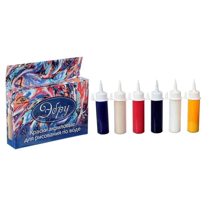 Набор красок для рисования в технике "Эбру", 5 цветов по 18 мл, загуститель, 13 г, "Аква-Колор" от компании Интернет-гипермаркет «MOLL» - фото 1