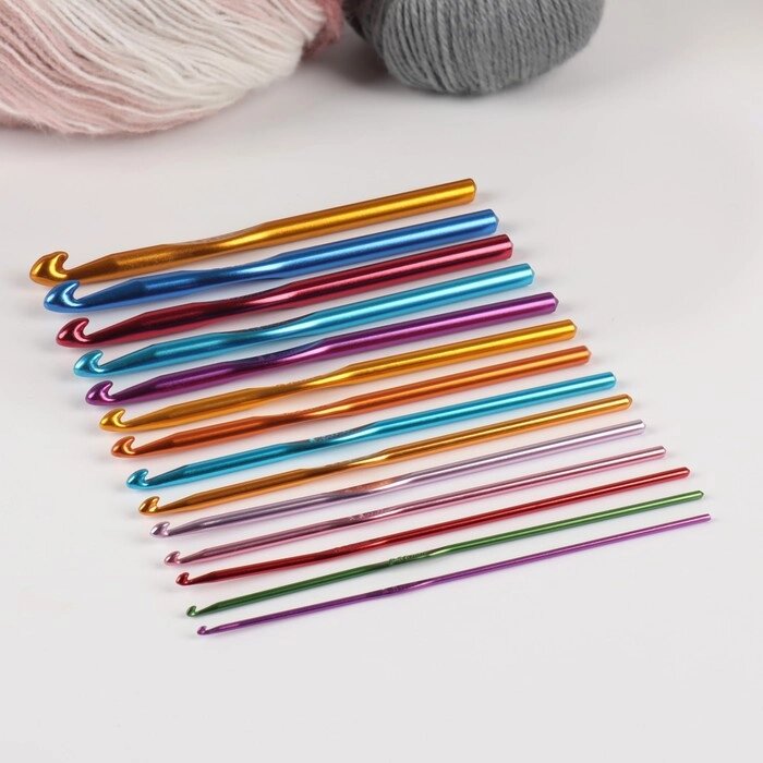 Набор крючков для вязания, d = 2-10 мм, 14,5 см, 14 шт, цвет разноцветный от компании Интернет-гипермаркет «MOLL» - фото 1