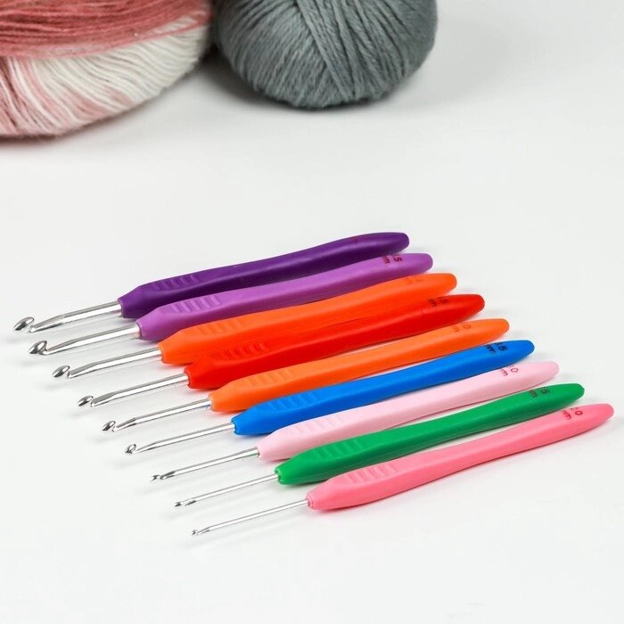 Набор крючков для вязания, d = 2-6 мм, 16 см, 9 шт, цвет разноцветный от компании Интернет-гипермаркет «MOLL» - фото 1