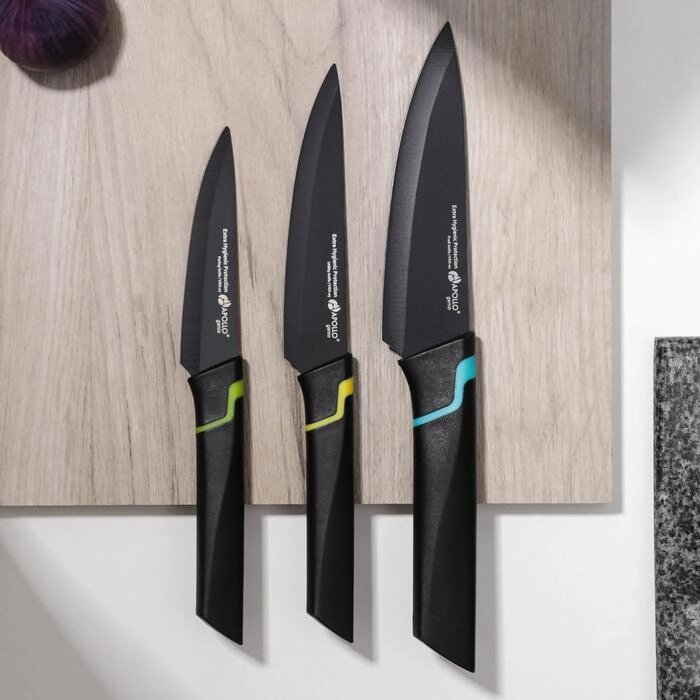 Набор кухонных ножей Apollo Vertex, 3 шт: 10 / 12,5 / 13,5 см от компании Интернет-гипермаркет «MOLL» - фото 1
