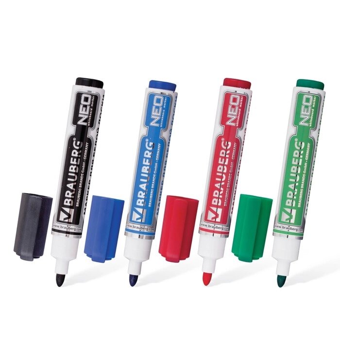 Набор маркеров для доски 4 цвета, BRAUBERG 5.0 мм от компании Интернет-гипермаркет «MOLL» - фото 1