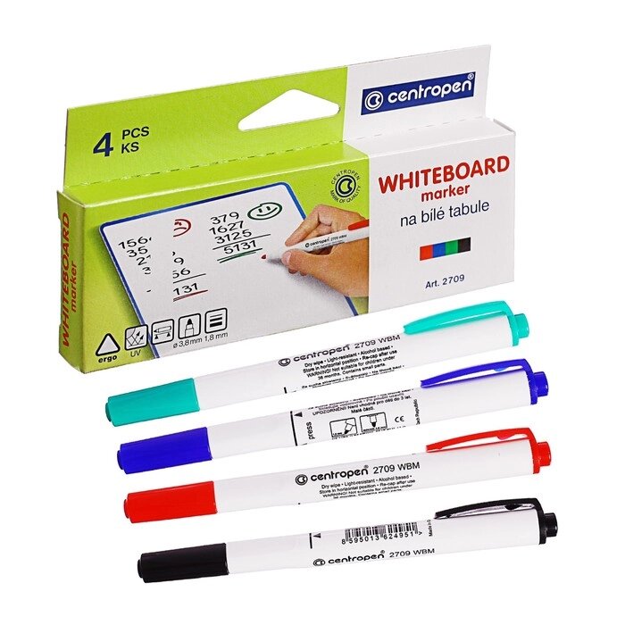 Набор маркеров для доски, 4 цвета, Centropen 2709, 3.8 мм от компании Интернет-гипермаркет «MOLL» - фото 1