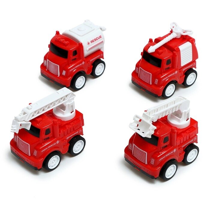 Набор машин "Пожарные", 4 шт, инерция от компании Интернет-гипермаркет «MOLL» - фото 1