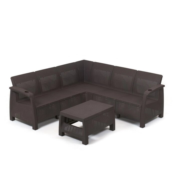 Набор мебели: диван угловой + стол, шоколад от компании Интернет-гипермаркет «MOLL» - фото 1