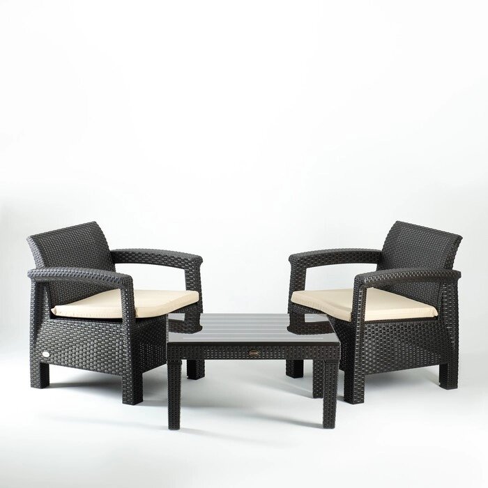 Набор мебели "Калифорния" 3 предмета: 2 кресла, стол, цвет шоколад от компании Интернет-гипермаркет «MOLL» - фото 1