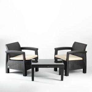 Набор мебели "Калифорния" 3 предмета: 2 кресла, стол, цвет шоколад