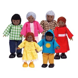 Набор мини-кукол "Счастливая афроамериканская семья"