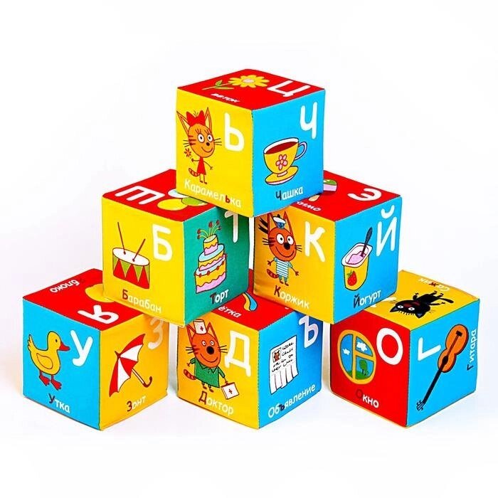 Набор мягких кубиков "Три Кота. Алфавит" от компании Интернет-гипермаркет «MOLL» - фото 1