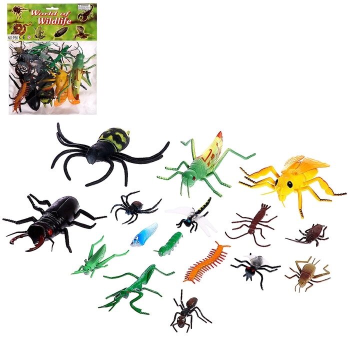 Набор насекомых "Жучки", 16 фигурок от компании Интернет-гипермаркет «MOLL» - фото 1