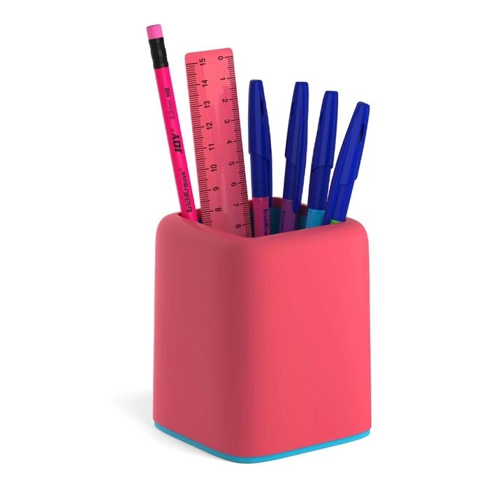 Набор настольный ErichKrause Forte Bubble Gum, 6 предметов, розовый с голубой вставкой, ароматизированный пластик от компании Интернет-гипермаркет «MOLL» - фото 1