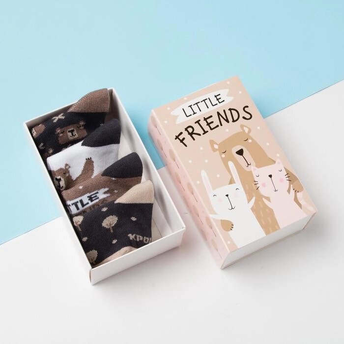 Набор носков Крошка Я "Friends", 4 пары, 6-8 см от компании Интернет-гипермаркет «MOLL» - фото 1