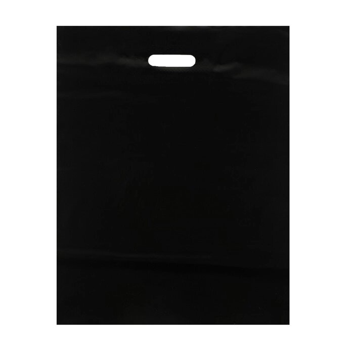 Набор пакетов полиэтиленовых с вырубной ручкой, Черный, 40-50 см, 60 мкм, набор 50 шт от компании Интернет-гипермаркет «MOLL» - фото 1