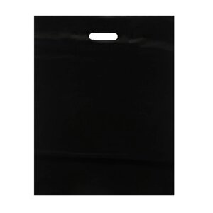 Набор пакетов полиэтиленовых с вырубной ручкой, Черный, 40-50 см, 60 мкм, набор 50 шт