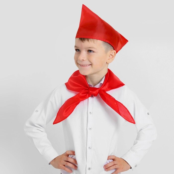 Набор пионера: галстук, пилотка, цвет красный от компании Интернет-гипермаркет «MOLL» - фото 1