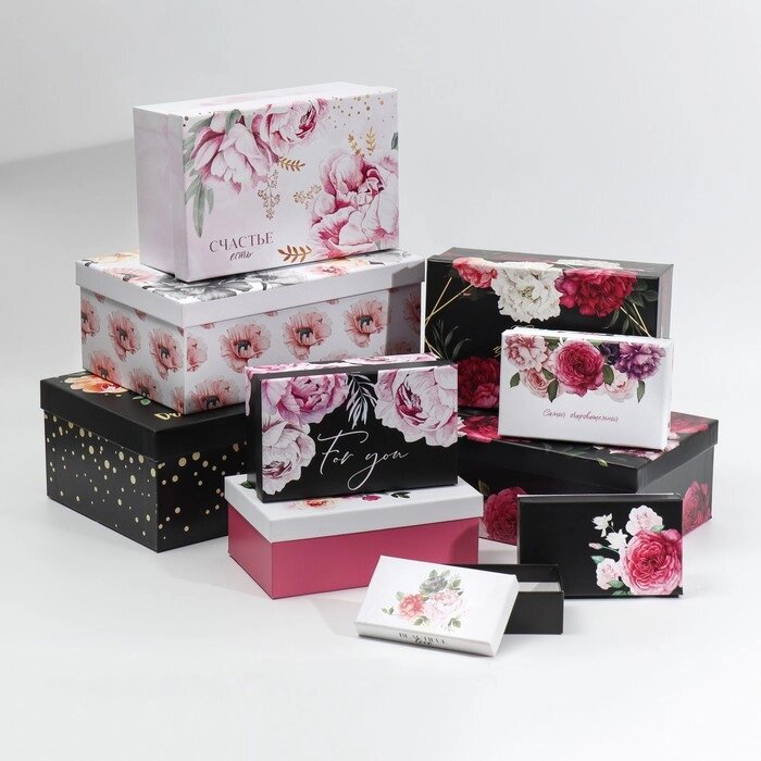 Набор подарочных коробок 10 в 1 "Цветочный вальс", 12  7  4 - 32.5  20  12.5 см от компании Интернет-гипермаркет «MOLL» - фото 1