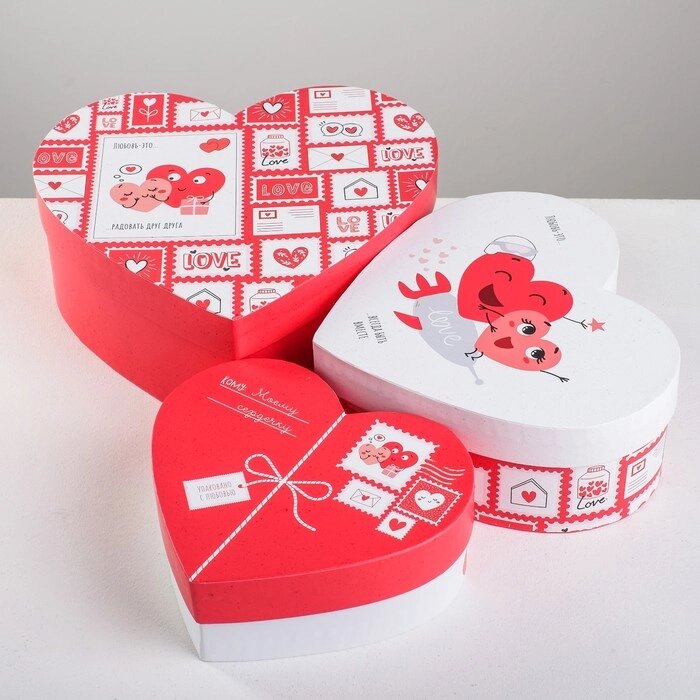 Набор подарочных коробок 3 в 1 "Любовь повсюду", 16  14  6 см‒22  20  9 см от компании Интернет-гипермаркет «MOLL» - фото 1
