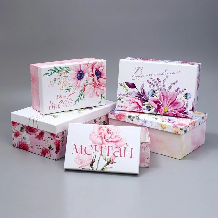 Набор подарочных коробок 5 в 1 "Цветы", 22  14  8.5‒ 32.5  20  12.5 см от компании Интернет-гипермаркет «MOLL» - фото 1