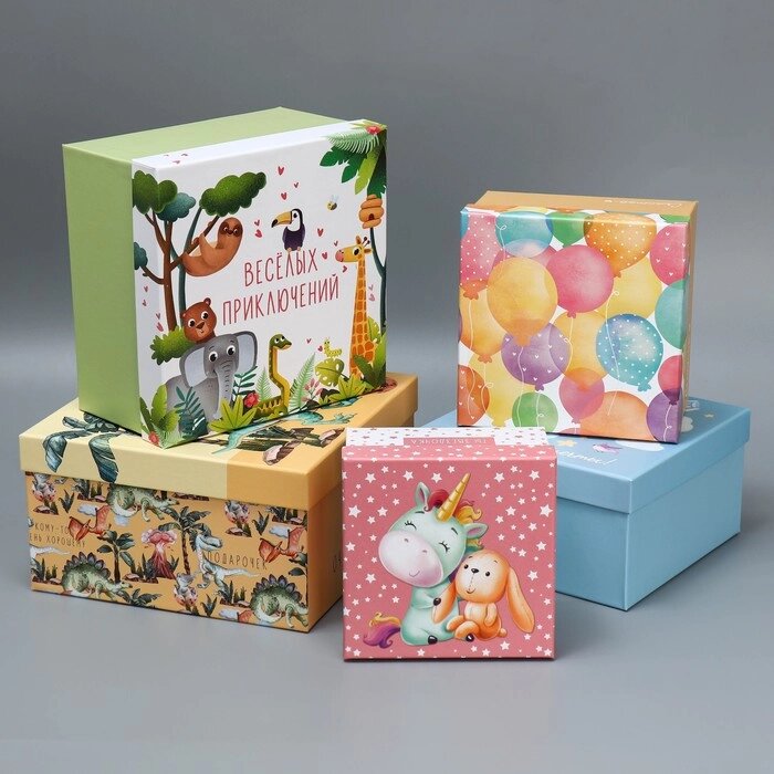Набор подарочных коробок 5 в 1 "Детский", 14  14  8‒22  22  12 см от компании Интернет-гипермаркет «MOLL» - фото 1