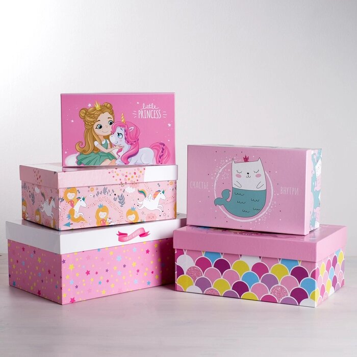 Набор подарочных коробок 5 в 1 "Маленькой принцессе", 22 х 14 х 8,5 - 32,5 х 20 х 12,5 см от компании Интернет-гипермаркет «MOLL» - фото 1