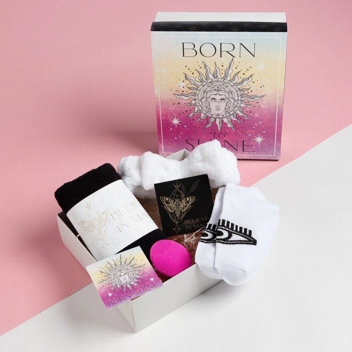 Набор подарочный Этель Born to shine полотенце и аксс (4 предмета) от компании Интернет-гипермаркет «MOLL» - фото 1