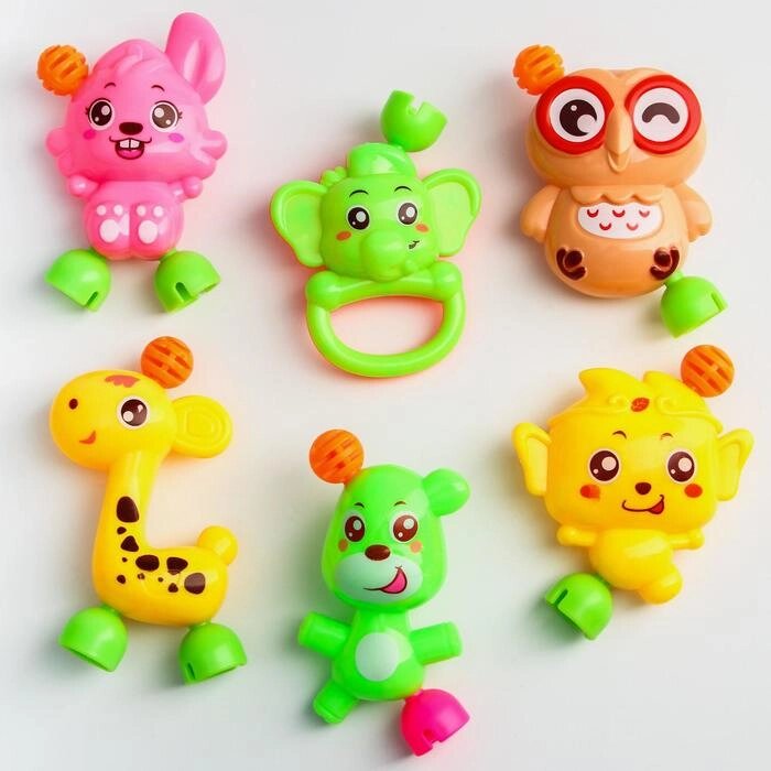Набор погремушек "Давай играть", 6 игрушек от компании Интернет-гипермаркет «MOLL» - фото 1