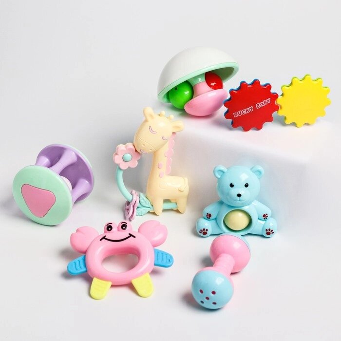 Набор погремушек "Карусельки", 7 игрушек от компании Интернет-гипермаркет «MOLL» - фото 1