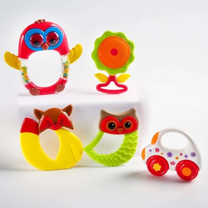 Набор погремушек-прорезывателей "Наш малыш", цвет МИКС от компании Интернет-гипермаркет «MOLL» - фото 1