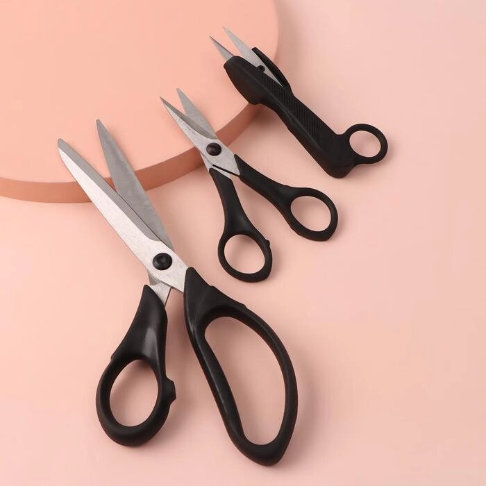 Набор портновский: ножницы портновские, универсальные, для обрезки ниток, цвет чёрный от компании Интернет-гипермаркет «MOLL» - фото 1