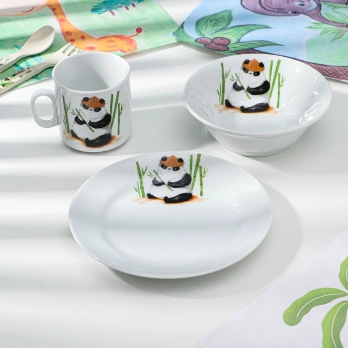 Набор посуды 3 предмета ф. идиллия  "Панда" от компании Интернет-гипермаркет «MOLL» - фото 1