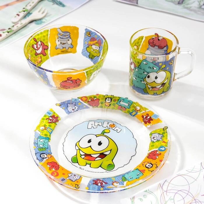 Набор посуды детский Priority "Ам Ня", 3 предмета от компании Интернет-гипермаркет «MOLL» - фото 1