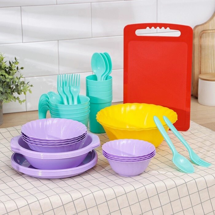 Набор посуды на 4 персоны "Весёлая компания", 36 предметов от компании Интернет-гипермаркет «MOLL» - фото 1