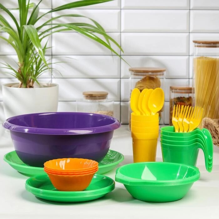 Набор посуды на 4 персоны "Всегда с собой", 30 предметов от компании Интернет-гипермаркет «MOLL» - фото 1