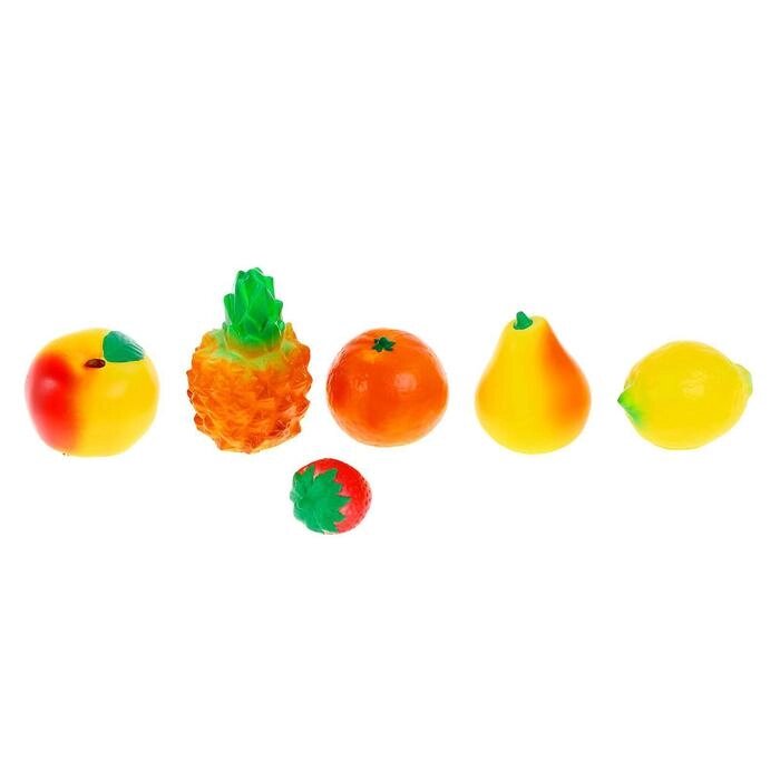 Набор резиновых игрушек "Фрукты" от компании Интернет-гипермаркет «MOLL» - фото 1