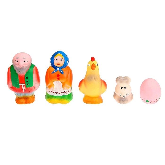 Набор резиновых игрушек "Курочка Ряба и золотое яичко", 5 шт. от компании Интернет-гипермаркет «MOLL» - фото 1