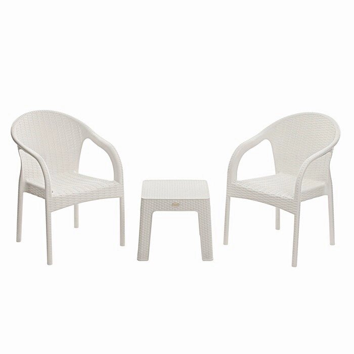 Набор садовой мебели "Милан" 3 предметов: 2 кресла, стол, белый от компании Интернет-гипермаркет «MOLL» - фото 1